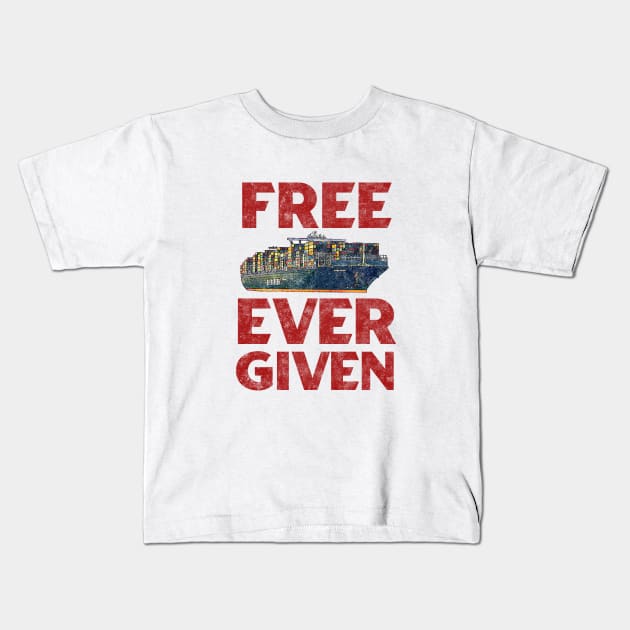 Free Ever Given Kids T-Shirt by karutees